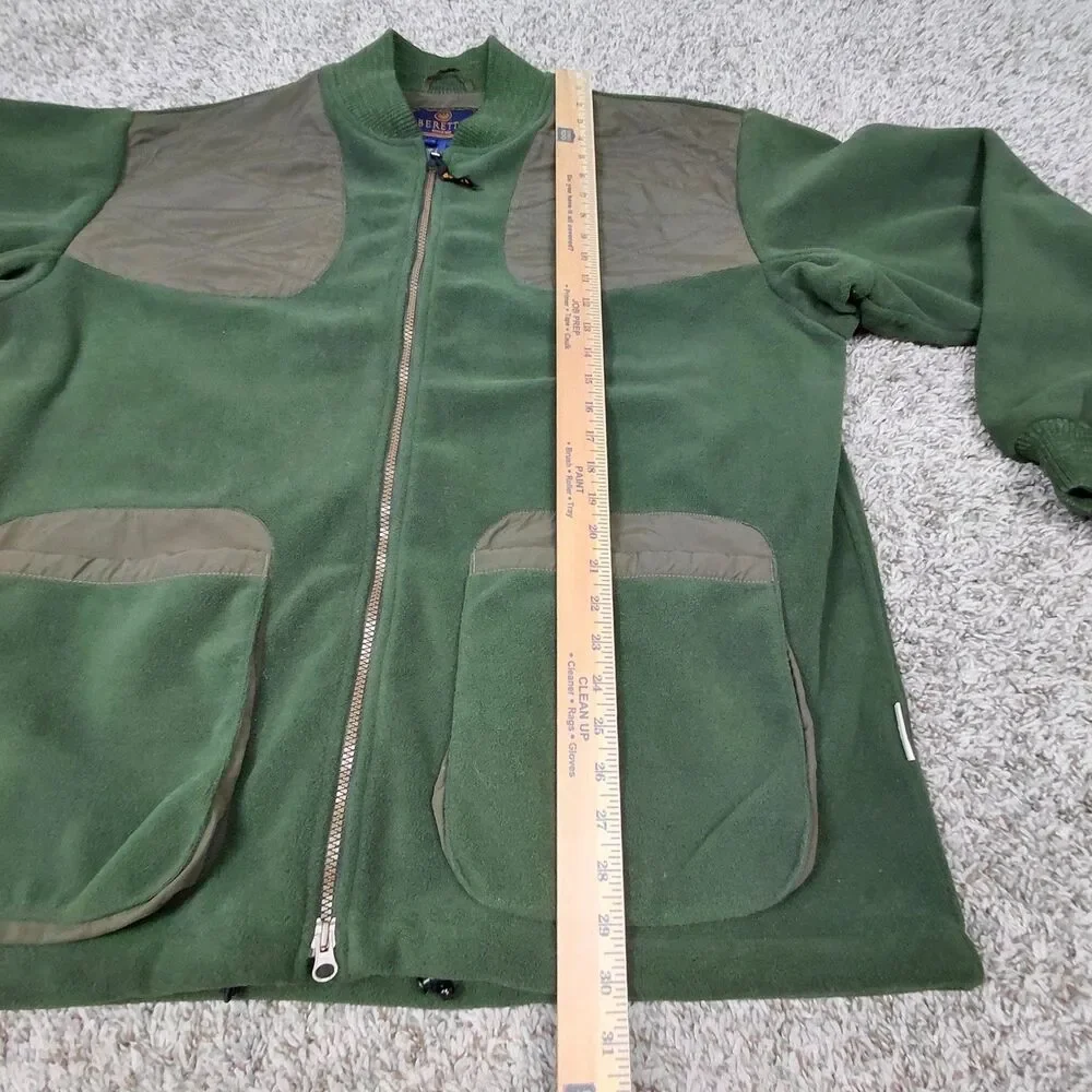 Beretta Fleece Shooting Jacket Mens 2XL XXL Green Full Zip Up Warm Hunting